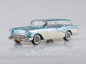 Buick Century Caballero, metallic-light blue/light beige 1957