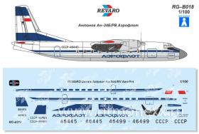 Декаль Ан-24Б/РВ Аэрофлот с синем килем