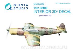 Декаль интерьера кабины Bf 108 (для модели Eduard)