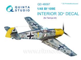 Декаль интерьера кабины Bf-109E (Tamiya)