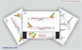 Декаль на самолет Boeing 737-8 MAX Ethiopian