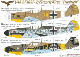 Декали для  Bf.109F-2/2 Trop/4/4 Trop