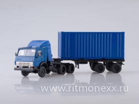 Камский-5410 тягач контейнеровоз (синяя кабина/синий контейнер)