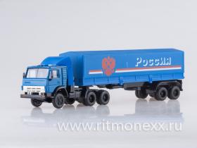 Камский-5410 тягач с полуприцепом Россия, полностью синий