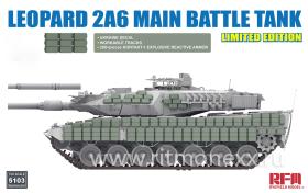 Leopard 2A6 Main Battle Tank  with Ukraine decal/ Kontakt-1ERA/workable tracks