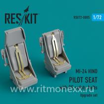 MI-24 hind. Pilot seat with PE safety belts