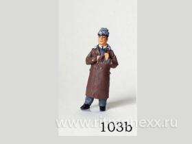 Мужчина в пальто и шапке (код 103b)