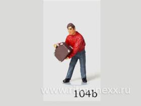 Мужчина в свитере, с чемоданом (код 104b)