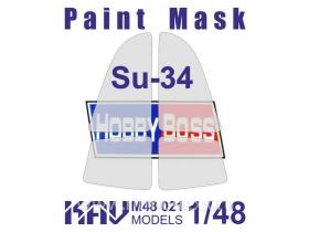 Окрасочная маска на остекление Су-34 (Hobby Boss)