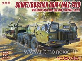 Soviet/russian Army Maz-7410 With Chmzap-9990 Semi-trailer