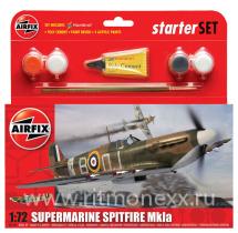 Supermarine Spitfire MkIa Starter Set (в комплект входят краски, кисть и клей)