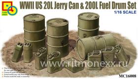 WWII US 20L Jerry Can & 200L Fuel Drum Set