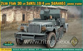 2cm Flak 30 sfl SdKfz.10/4 with SdAnh51 ammo trailer