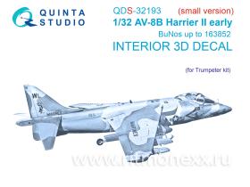 3D Декаль интерьера кабины AV-8B Harrier II ранний (Trumpeter) (Малая версия)