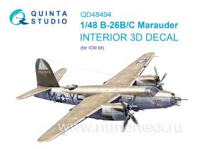 3D Декаль интерьера кабины B-26B/C Marauder (ICM)