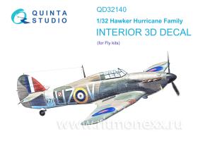 3D Декаль интерьера кабины Hawker Hurricane Family (Fly)
