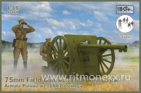 75-мм полевое орудие Wz. 1897 год с экипажем