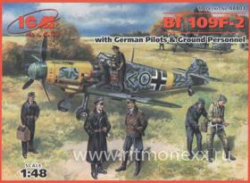 Bf-109F-2 с пилотами и техниками Ввс Германии