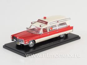 Cadillac S & S ambulance, red/white