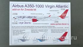 Декали для Airbus A350 Virgin Atlantic add-on for Zvezda kit (decal+masks)