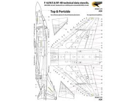 F-4J/N/S & RF-4B technical data stencils. USN/USMC aircraft. Standard & Low visibility paint scheme. For 3 Aircraft