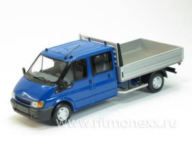 Ford Transit flatbed, double cab blue 2000