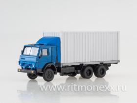 Камский 53212 контейнер со СП (синяя кабина,синий СП+серый контейнер)