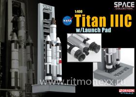 Космический аппарат Титан IIIC со стартовой площадкой, (собранная и покрашенная модель)