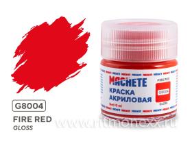 Краска акриловая MACHETE 10 мл, Fire red (Красный, глянцевый)