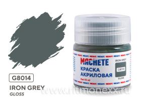 Краска акриловая MACHETE 10 мл, Iron grey (Металлический серый, глянцевый)