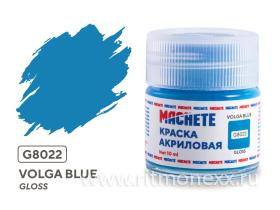 Краска акриловая MACHETE 10 мл, Volga blue (Голубой, глянцевый)