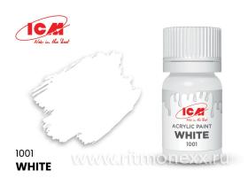 Краска для творчества, 12 мл, цвет Белый (White)