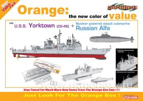 Крейсер Yorktown CG-48 + Подводная лодка Russian Alfa (2 в 1)