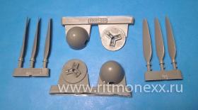 Messerschmitt Me410B corrected propellers and spinners for Meng kit