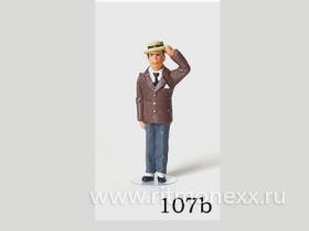 Мужчина в визитке и канотье (код 107b)