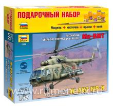 Российский десантно-штурмовой вертолет Ми-8МТ с клеем, кисточкой и красками