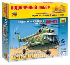 Советский многоцелевой вертолет Ми-8Т с клеем, кисточкой и красками