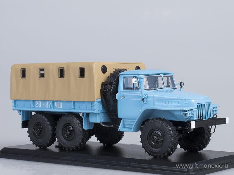 Фото #1 для Миасский грузовик 375Д бортовой с тентом (голубой)
